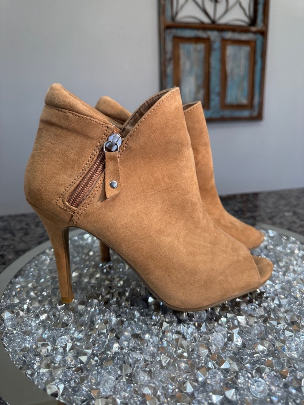 Charming Charlie Peep-Toe Booties 8